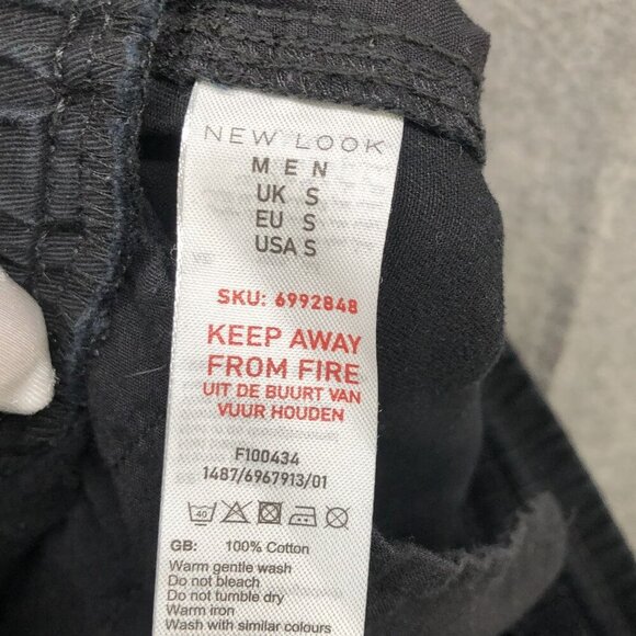 New Look Cargo Jogger Pants Mens Small S Black Pull On Canvas Gorpcore Utility - Picture 7 of 7